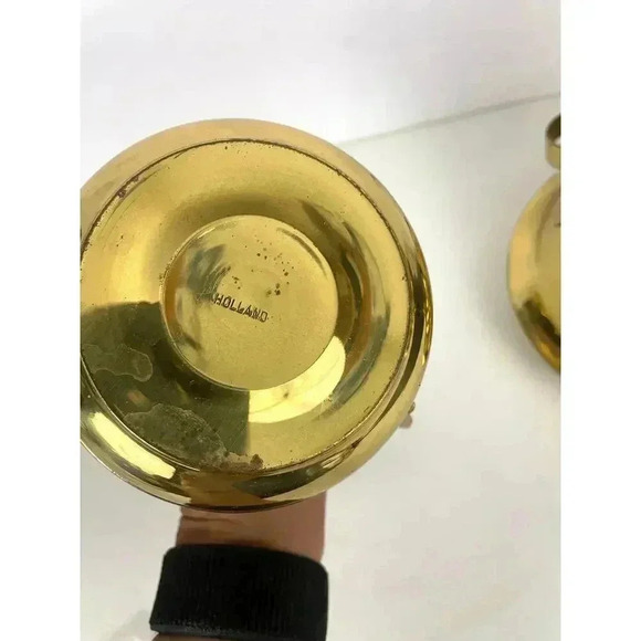 3 PC VTG Brass Pitcher Double Handles Lidded Spout Made in Holland MCM - Picture 5 of 16